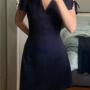 J Crew Navy Blue polka dot dress